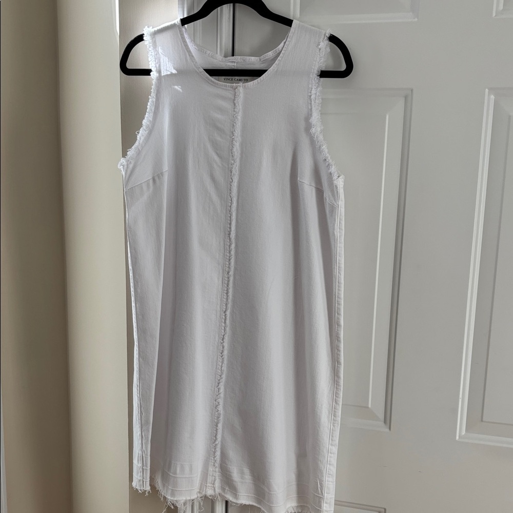 Vince Camuto White Distressed Jean Dress